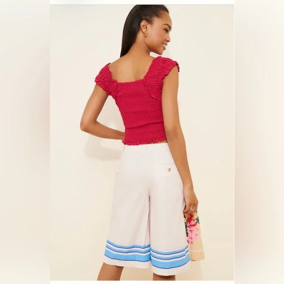 Anthropologie Asymmetrical Floral Panel Skirt in Beige, White, Pink, Green, Blue - Picture 2 of 8